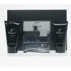 SALVATORE FERRAGAMO F BLACK 3 PCS SET FOR MEN: 3.4 EDT SP