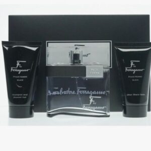 SALVATORE FERRAGAMO F BLACK 3 PCS SET FOR MEN: 3.4 EDT SP